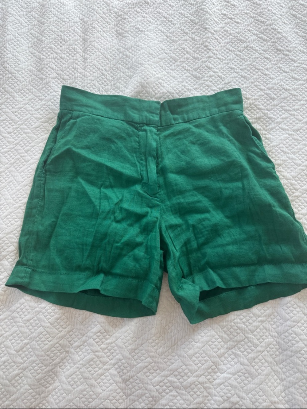 Dear John Emerald Green Linen Shorts